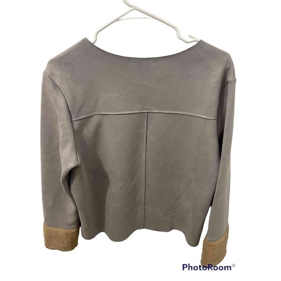Zara | Suede Faux Fur Cuff Top | Sz L - Picture 5 of 5